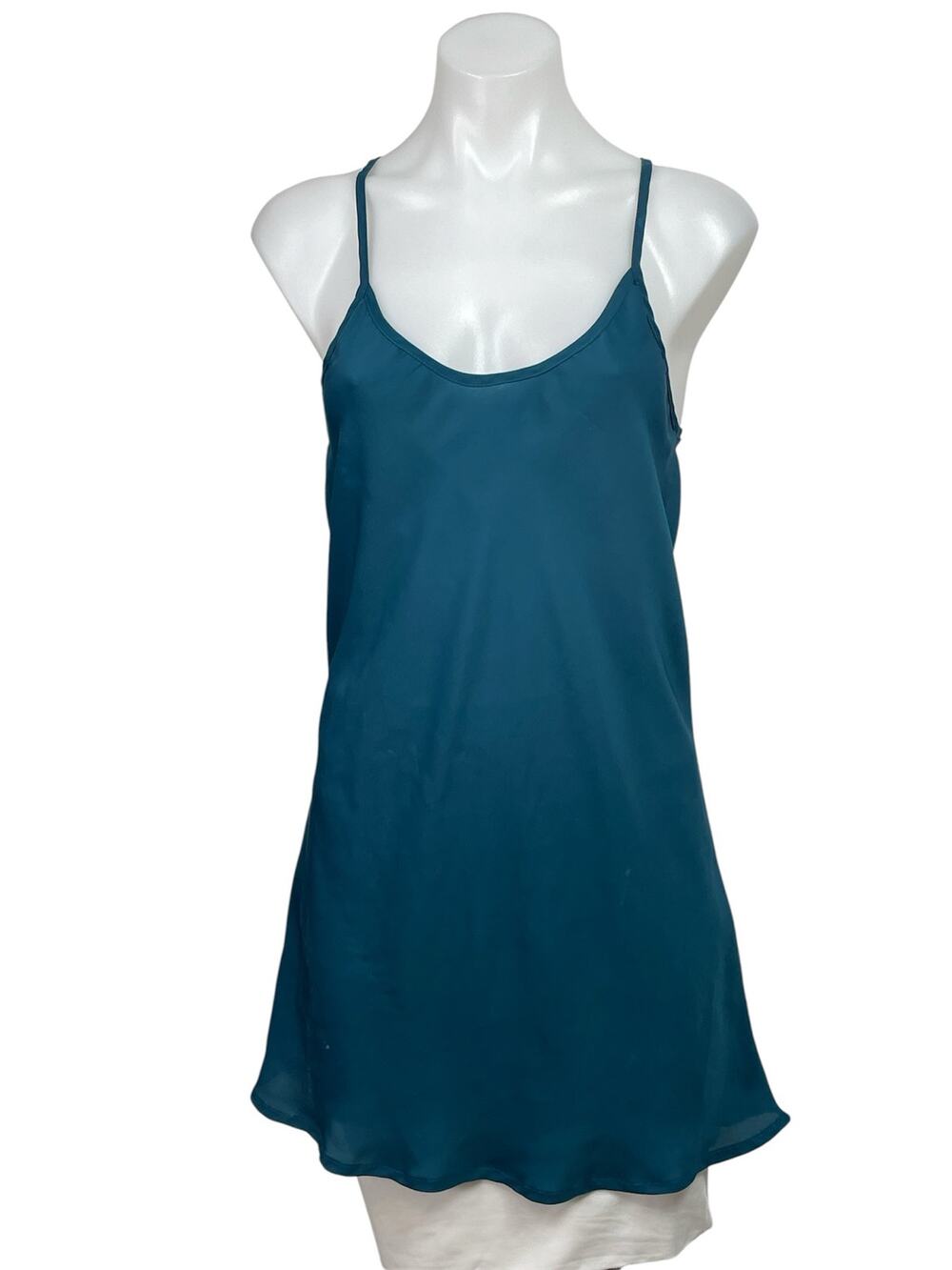 Sparkle & Fade Women's Blue Sleeveless Satin Cami Camisole Mini Slip Dress Sz S